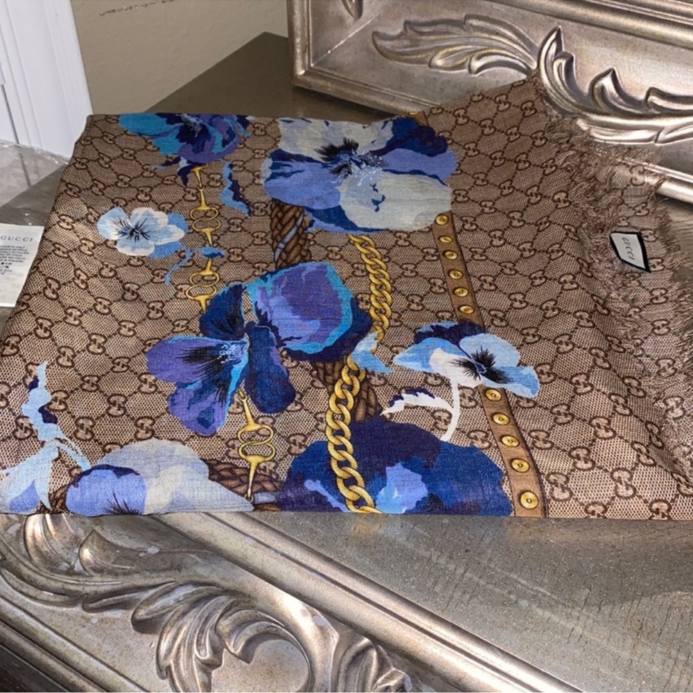 Floral Gucci wrap shawl scarf